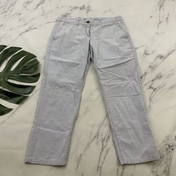 Khakis By Gap Womens Broken In Straight Leg Pant Size 2 Blue White Micro Stripe - Picture 1 of 8